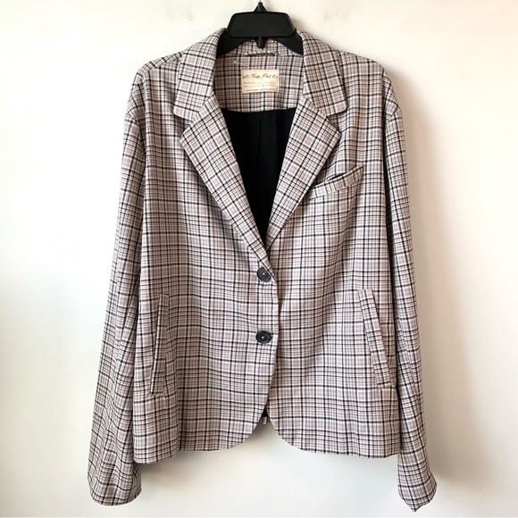 Free People Cali Plaid Blazer L‎ - Picture 5 of 10